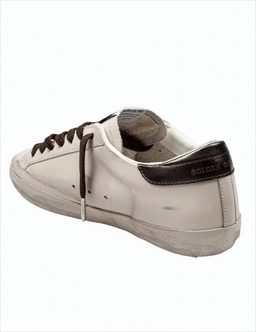 Distressed White Leather Low-Top Sneakers