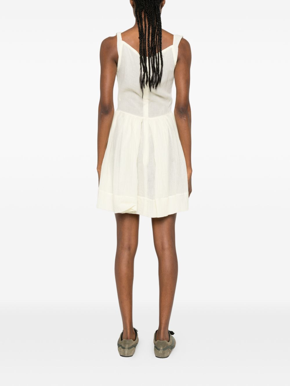Yellowish White Orb Logo Sleeveless Dress