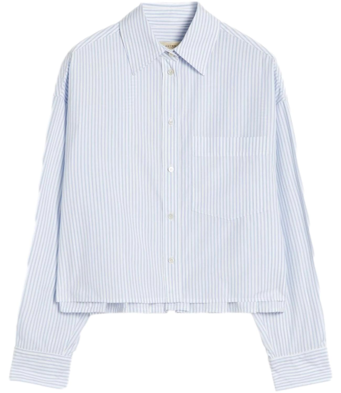 Light Blue Striped Linen Shirt