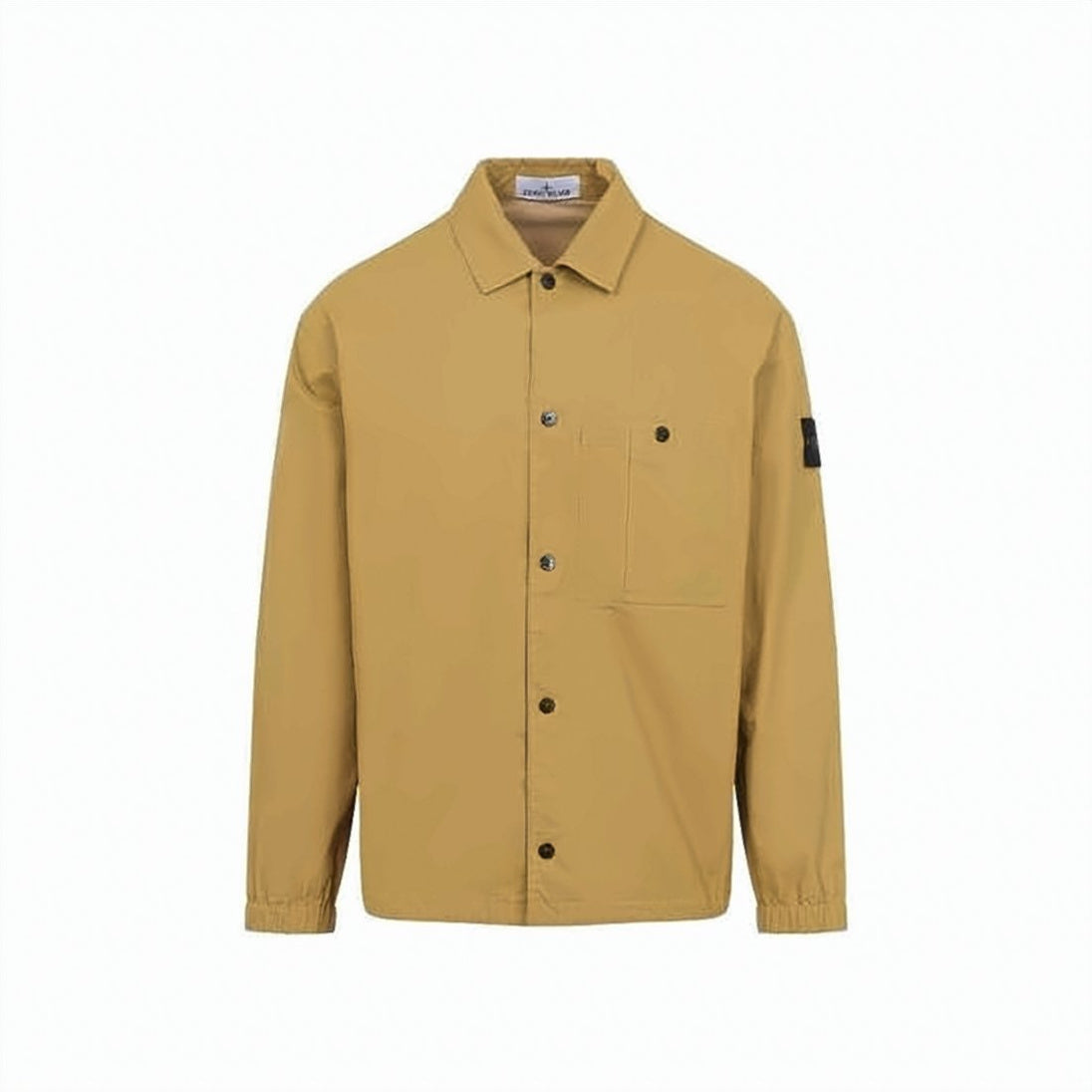 Brown Structured Jacket With Classic Collar