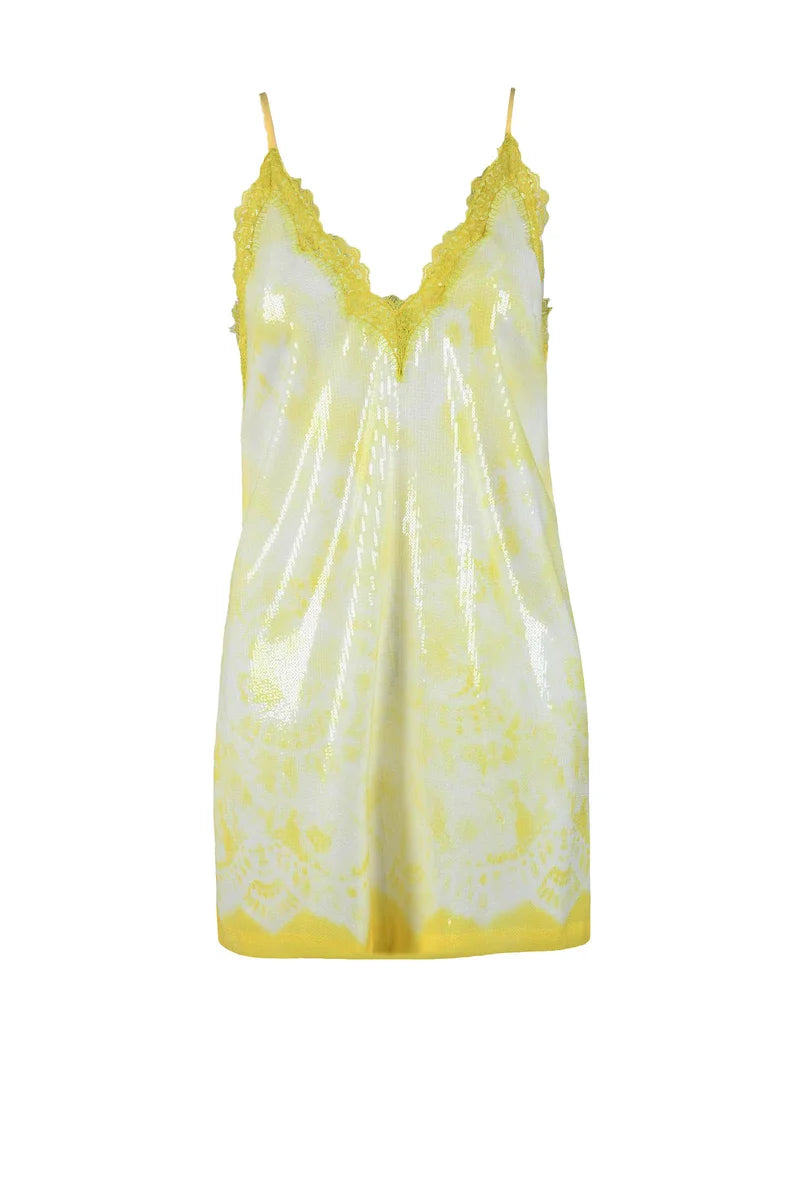 Sequin Sheath Dress - Yellow