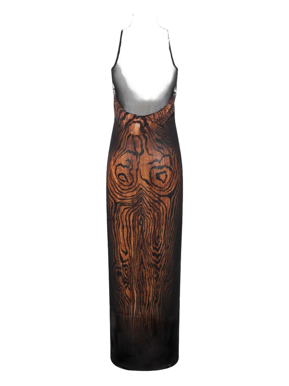 Wood Grain Print Maxi Dress