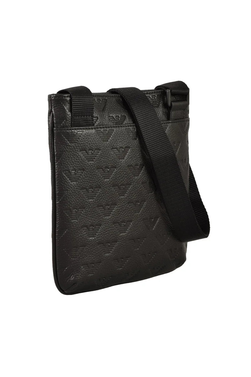 Flat Crossbody Bag Leather - Black
