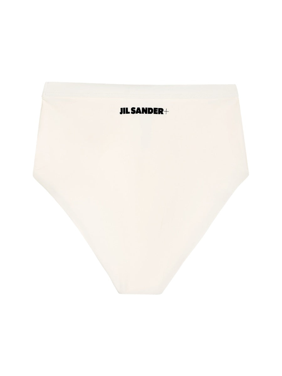 High-Waisted Bikini Briefs with Logo Band