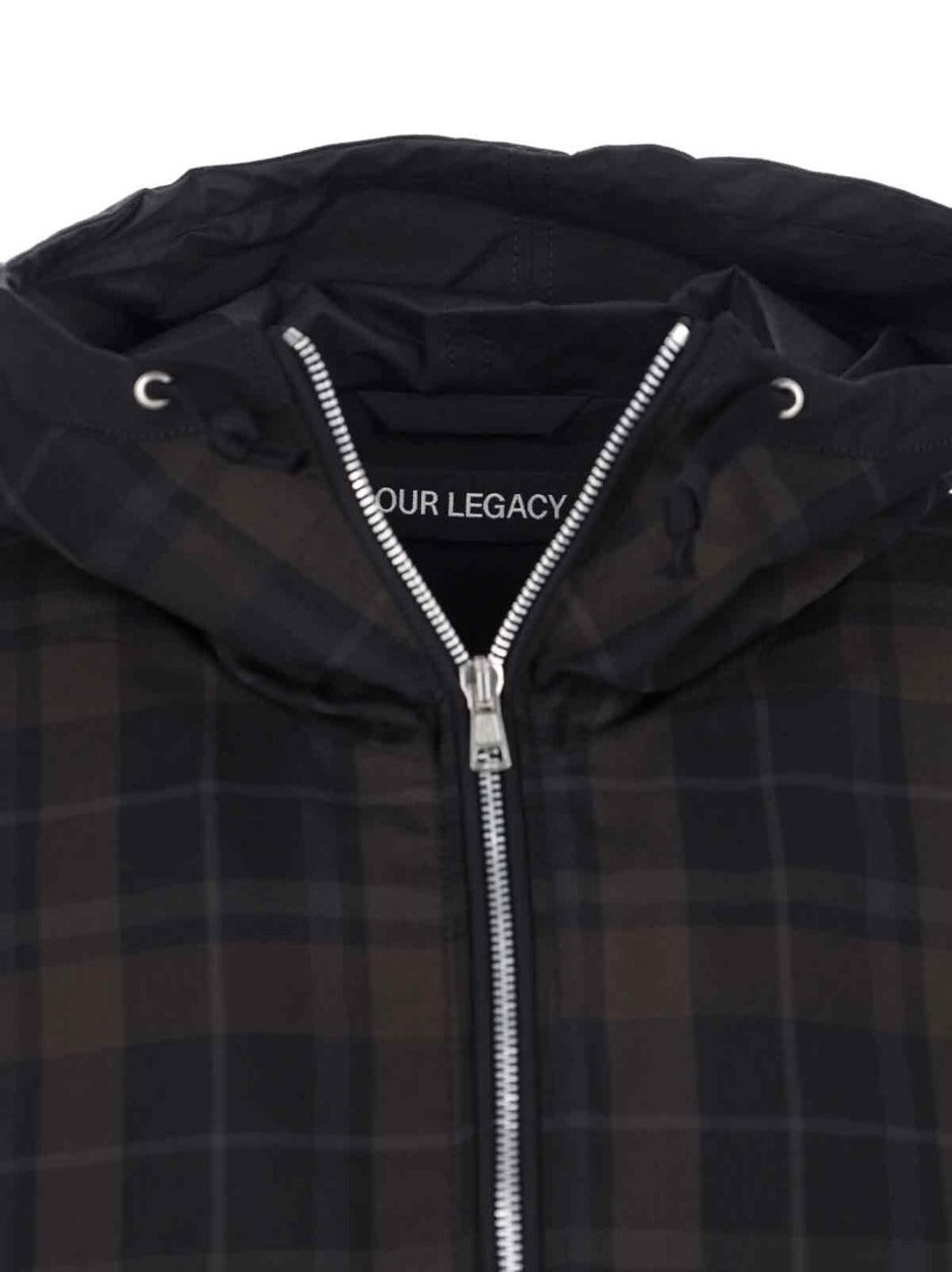 Plaid Zip Hoodie – Black