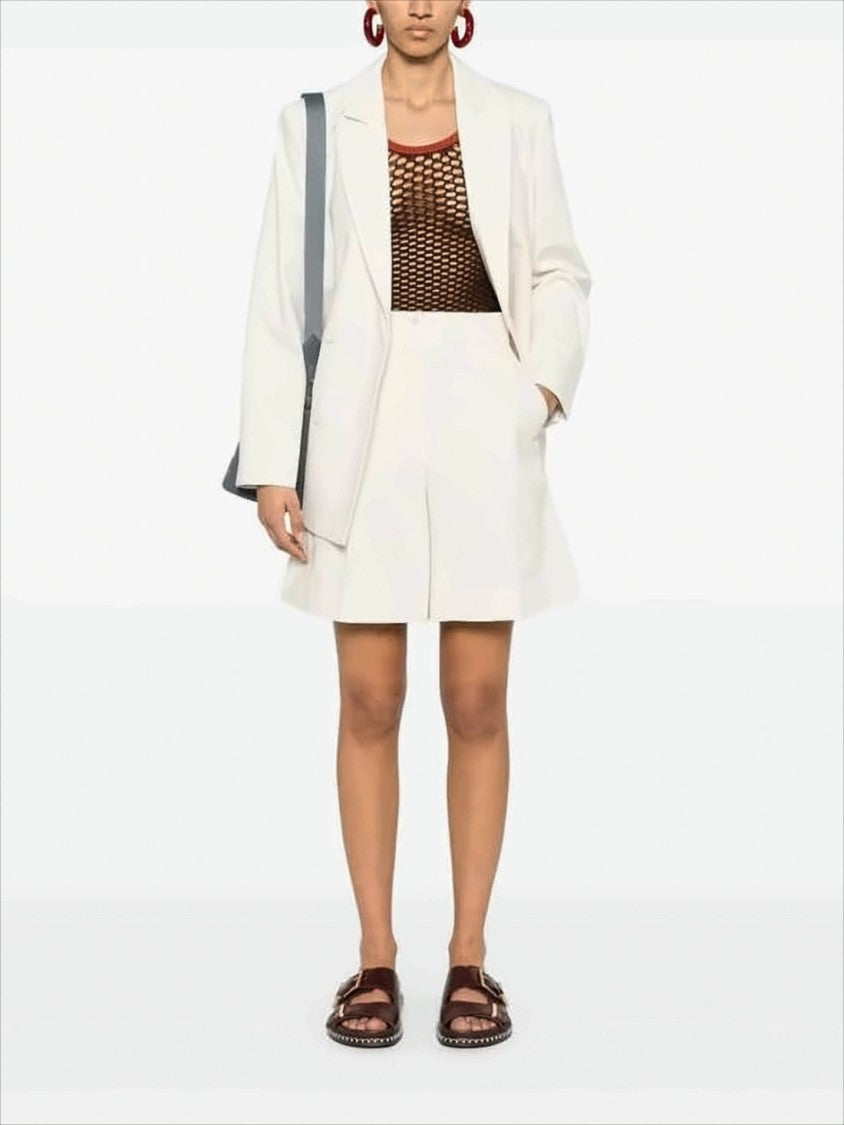 High-Waisted Tailored Shorts with Double-Button Closure