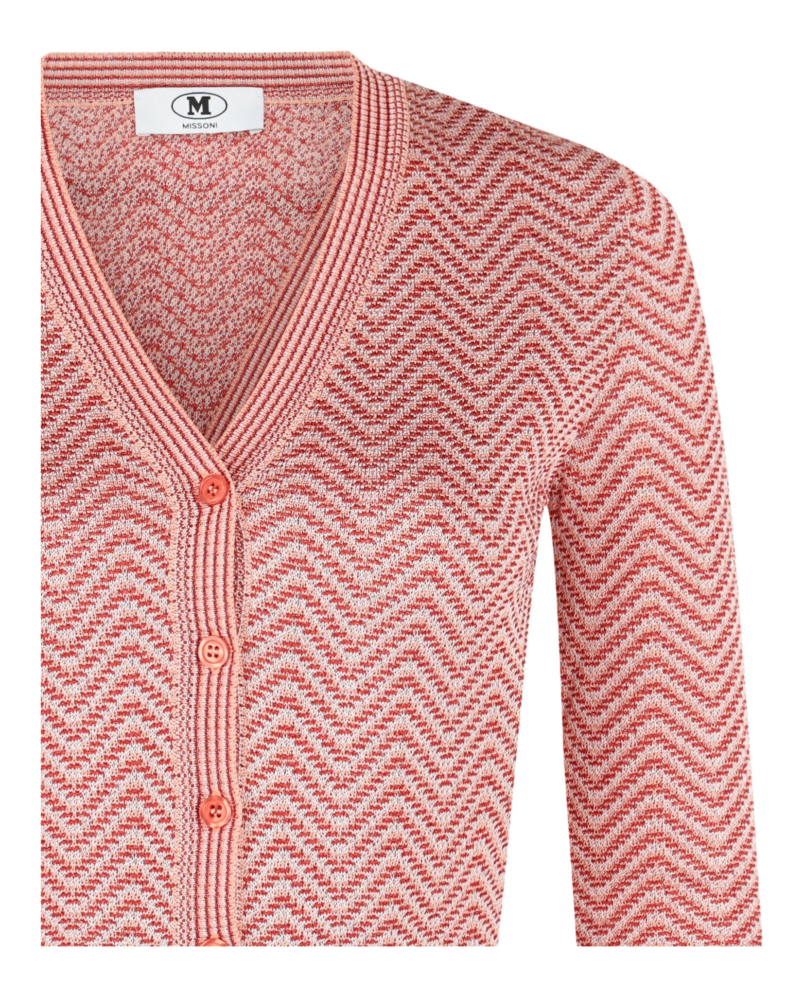 Cropped Chevron Patterned Cardigan