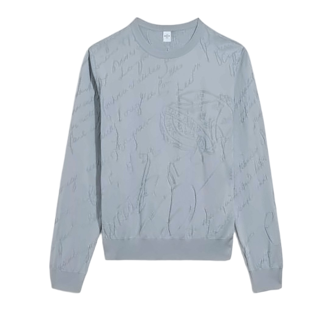 Embossed Pattern Silk-Cotton Blend Berluti Sweater