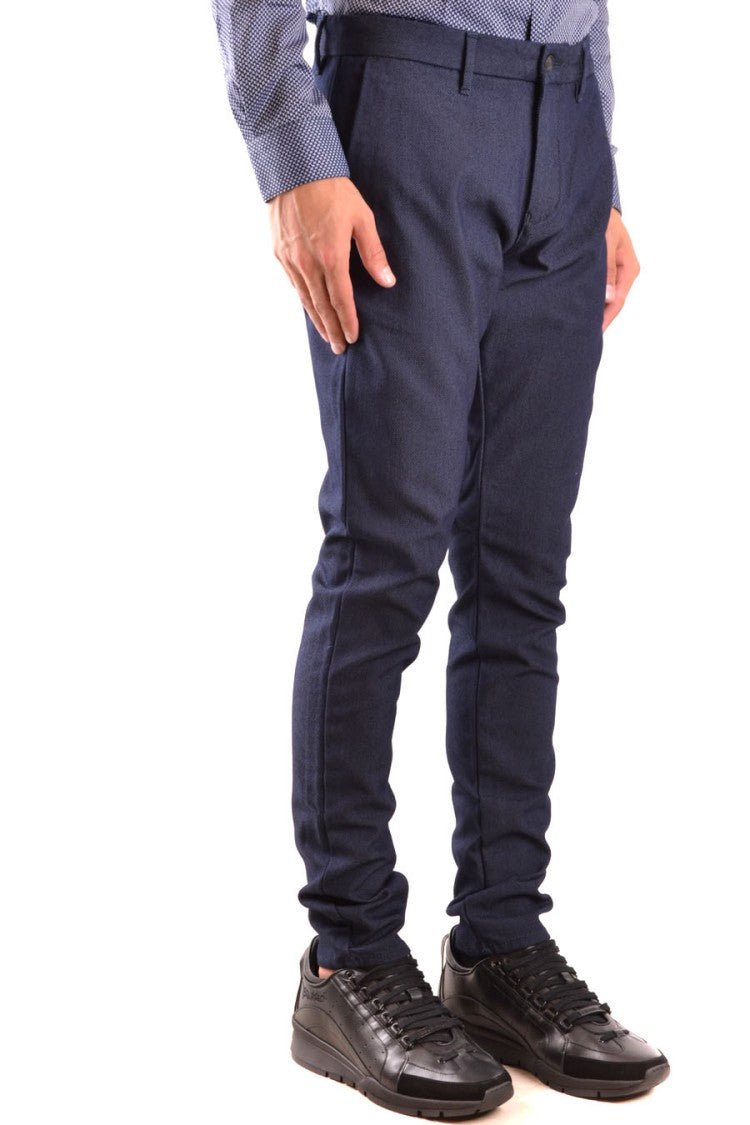 Slim Fit Textured Trousers With Classic Waistband