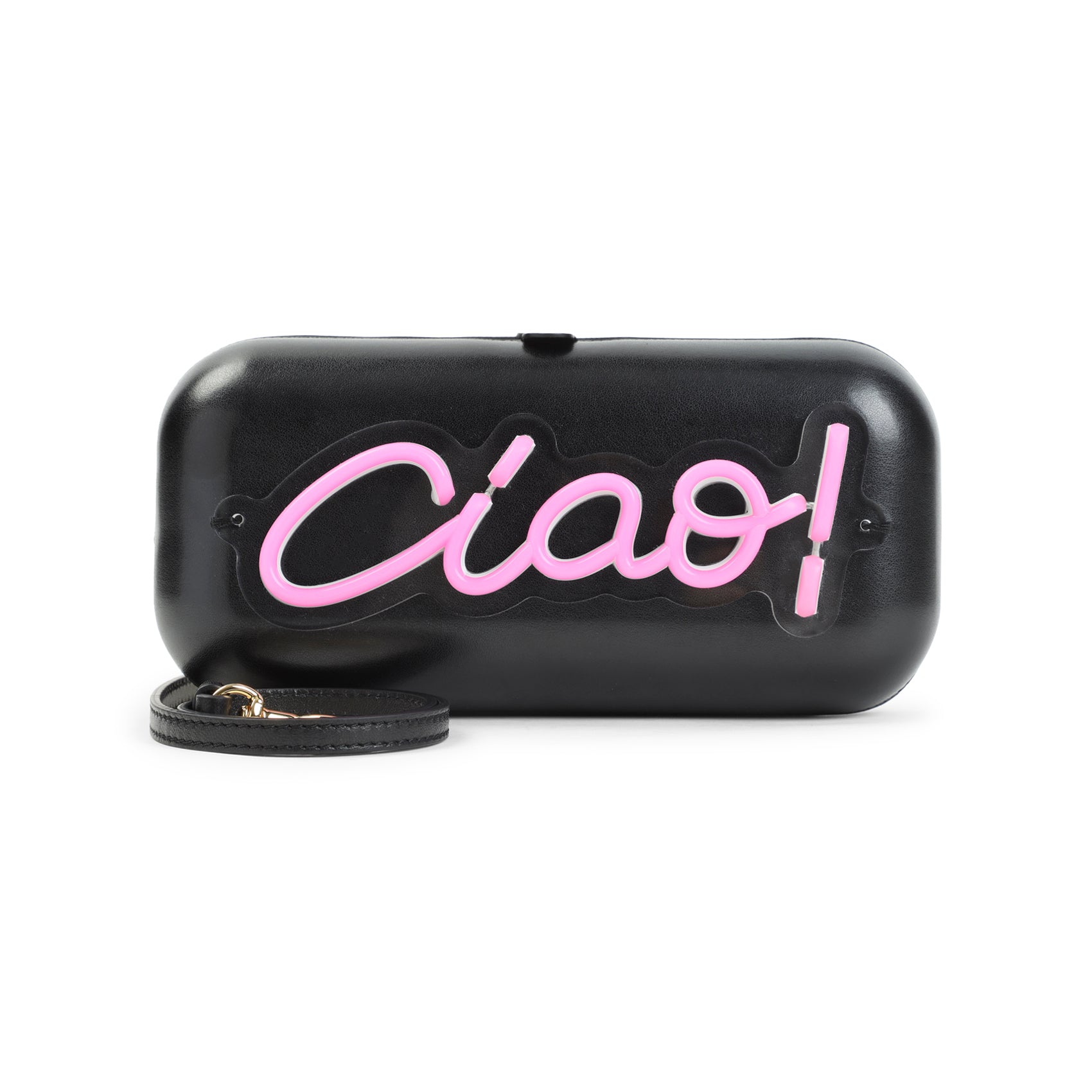 Black Polyurethane Shoulder Bag