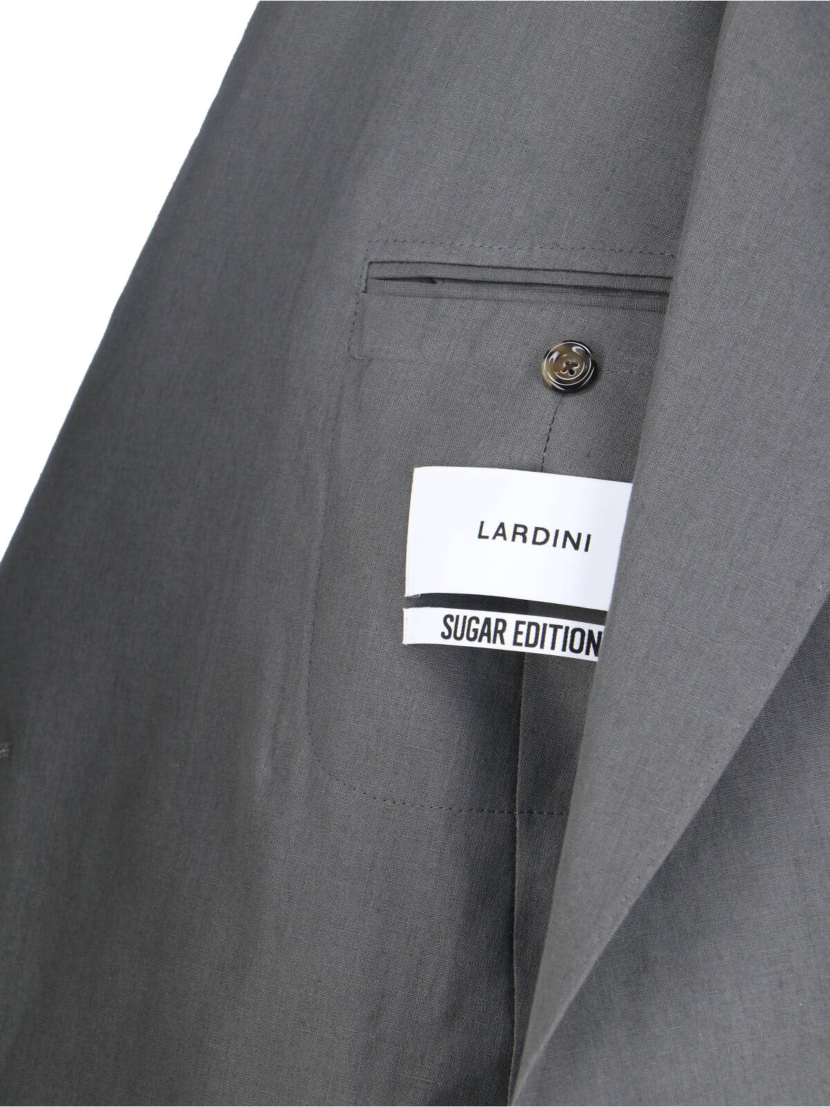 Double-breasted Linen Suit Grey
