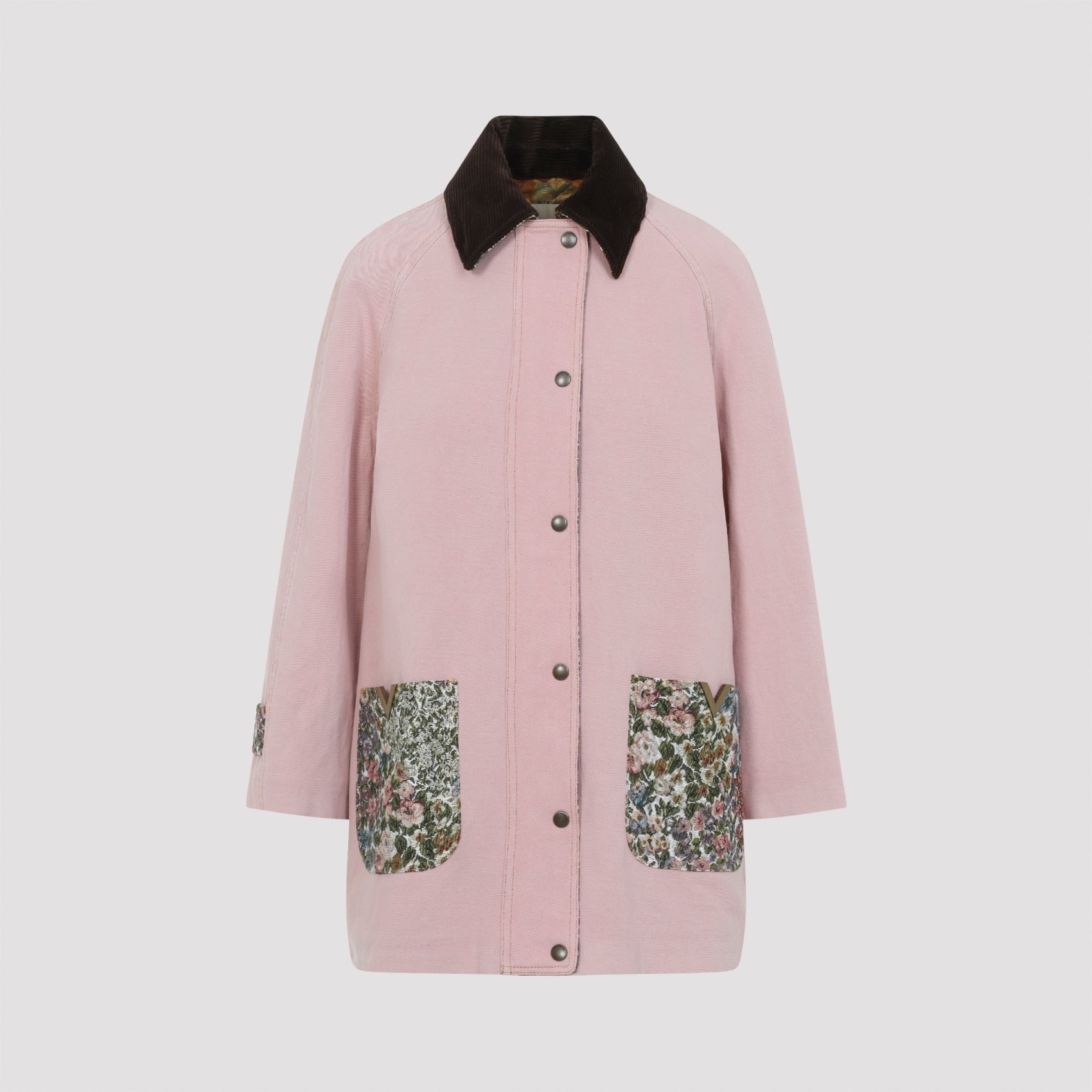 Short Coat With Floral Accents