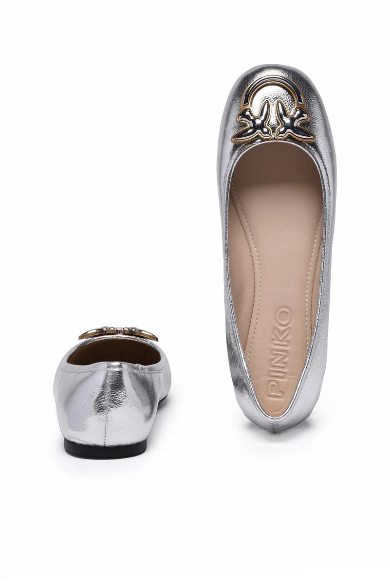 Leather Ballerinas - Gold