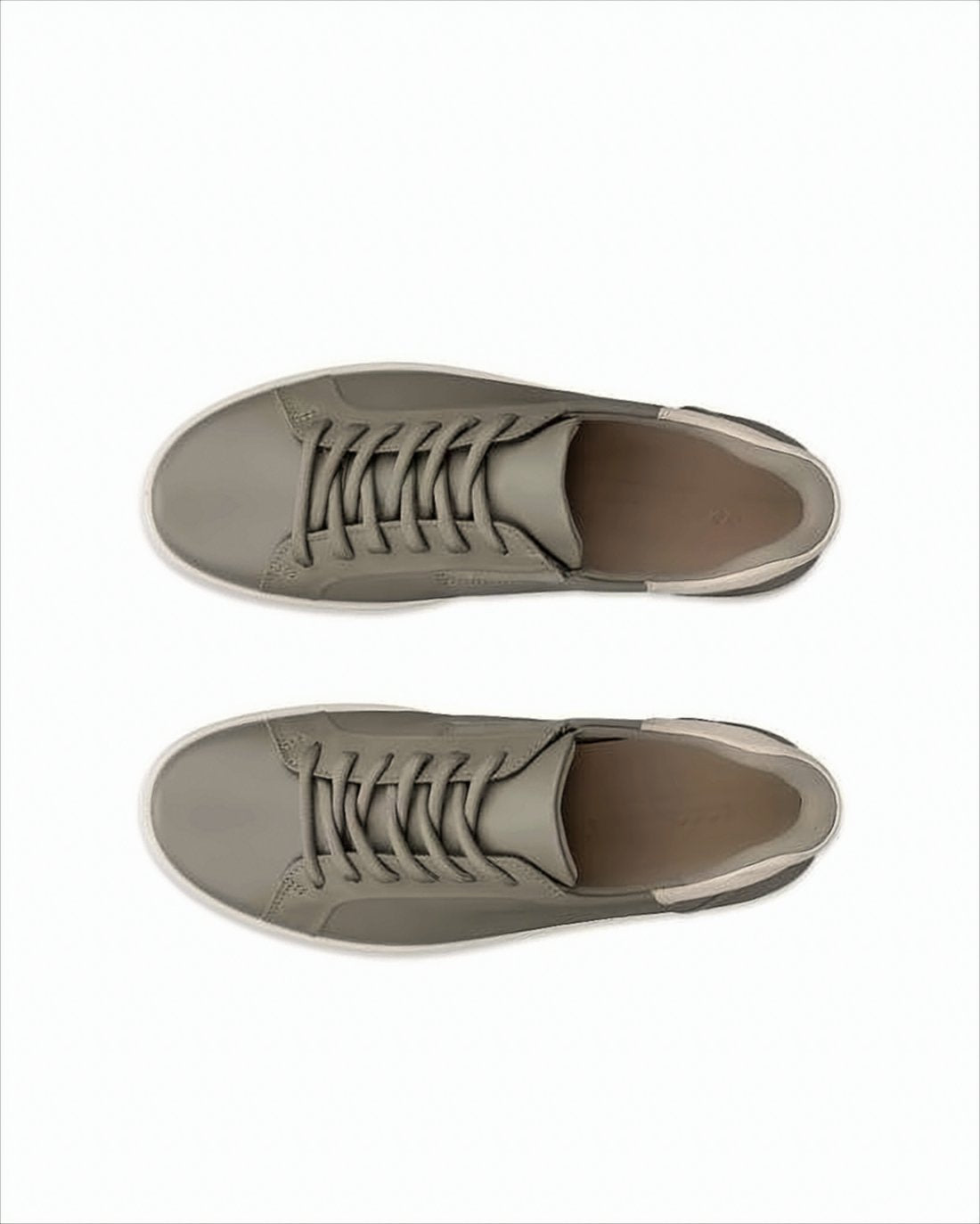 Minimalist Olive Green Leather Sneakers