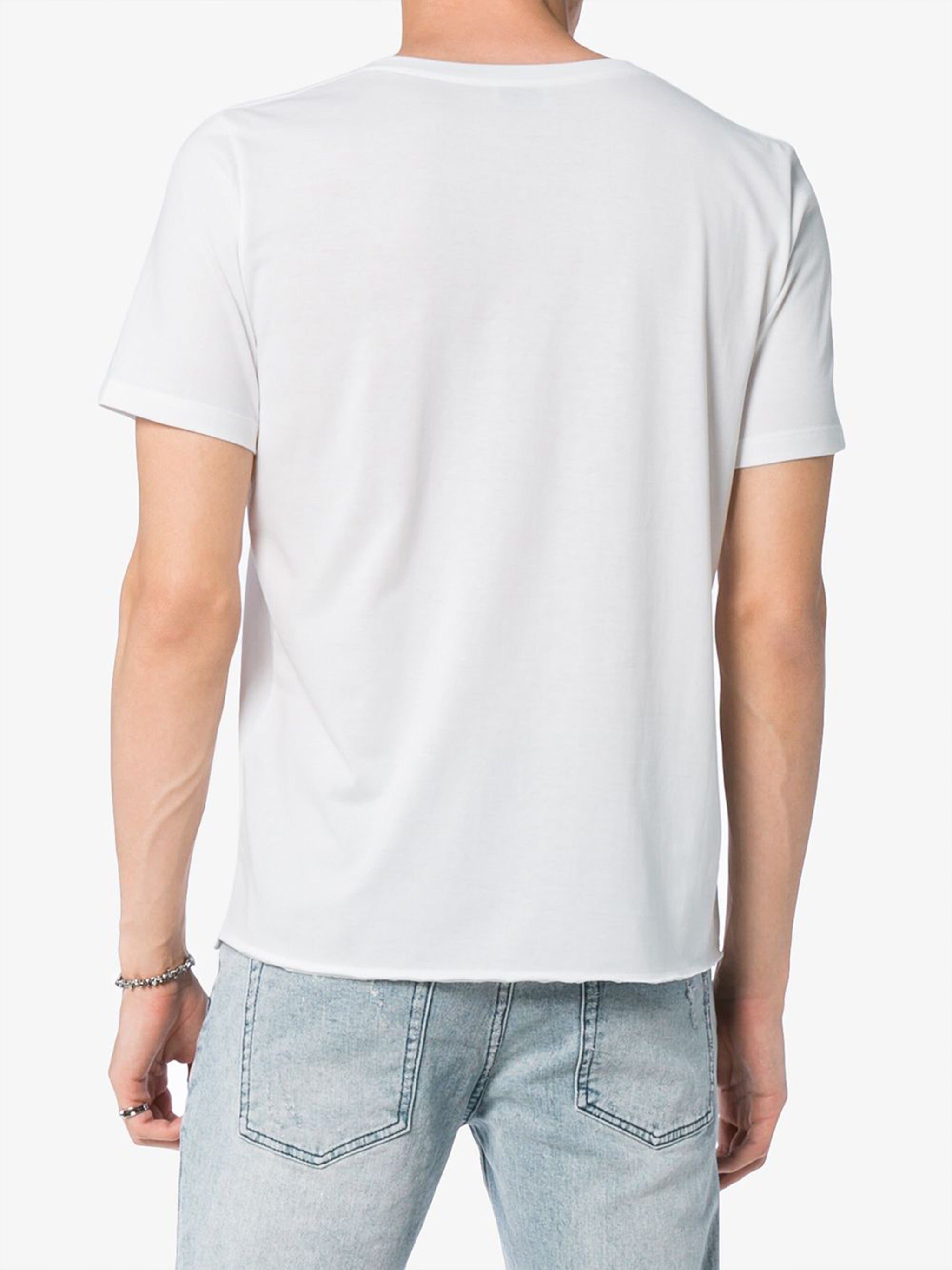 White Organic Cotton Raw Hem T-Shirt