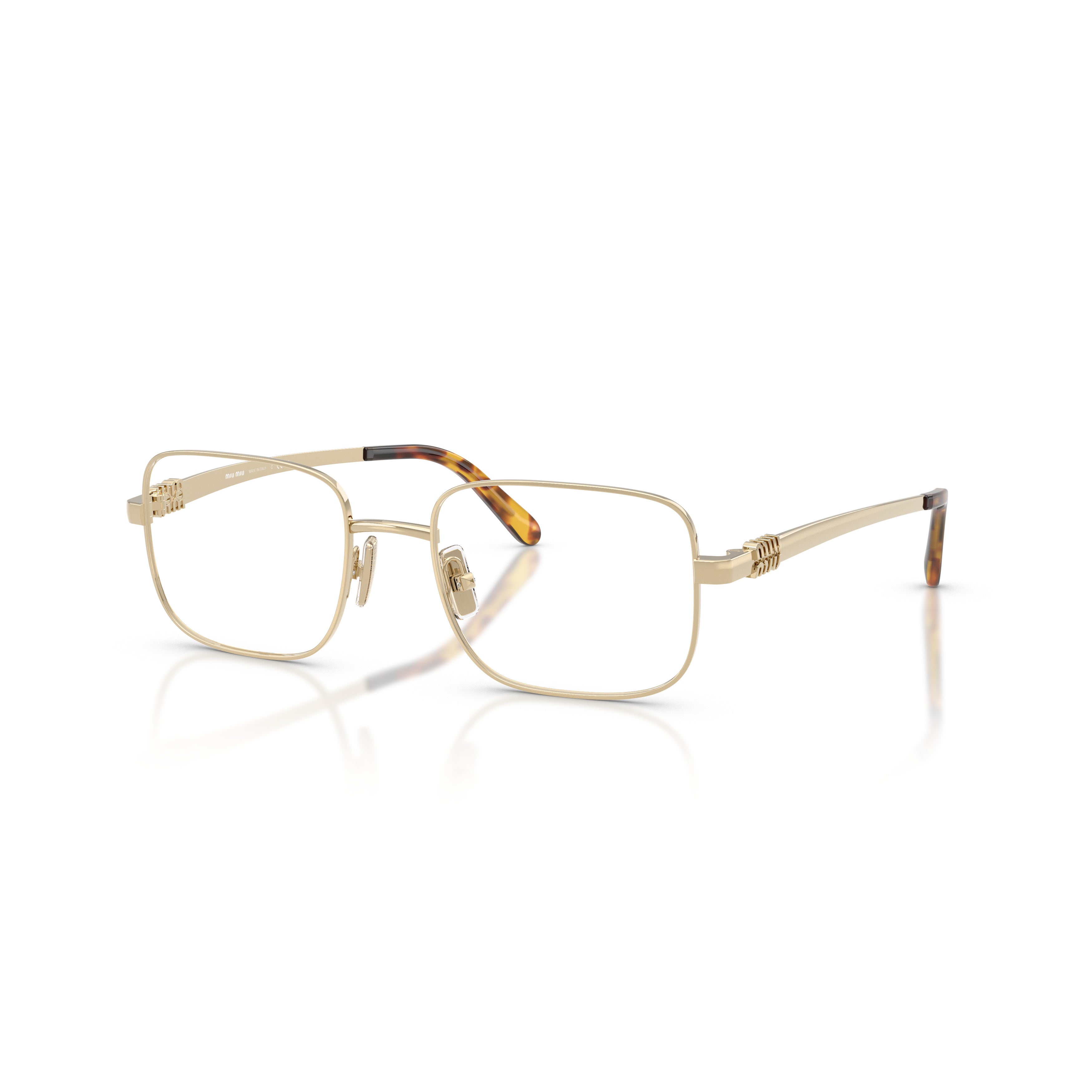 0mu 51zv Rectangular Gold-tone Metal Sunglasses