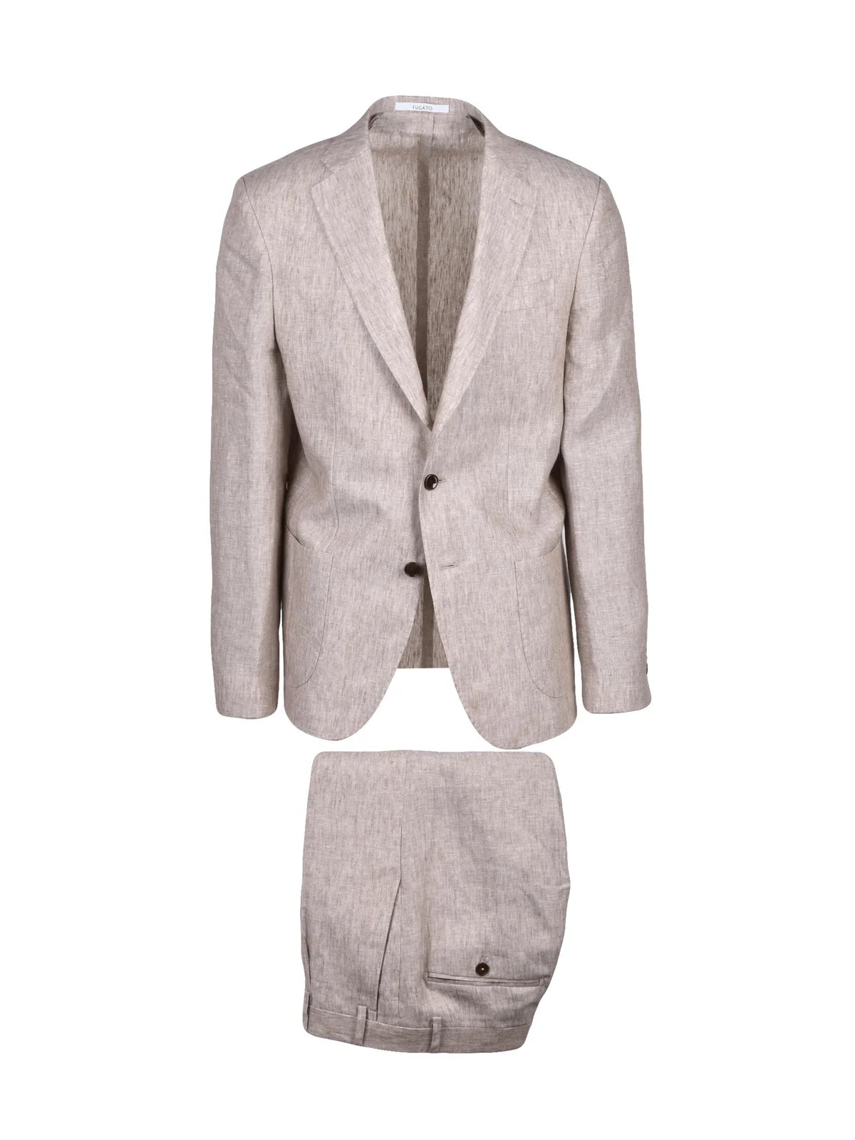 Beige Linen Men Suit