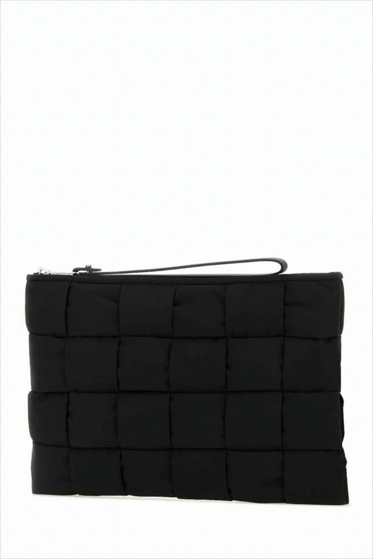 Quilted Rectangular Clutch with Slim Wrist Strap