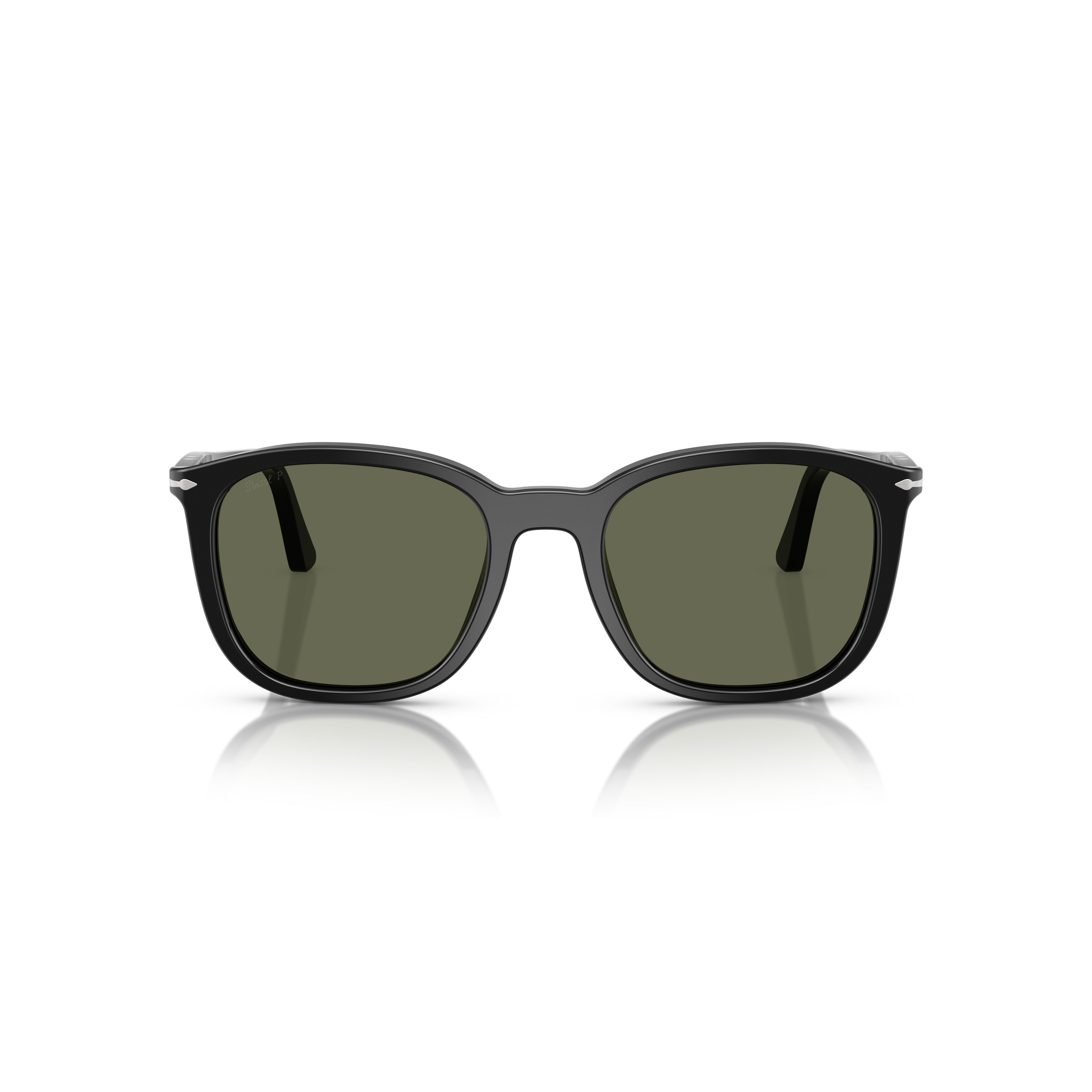 0po3355s Square Frame Sunglasses with Glossy Black Acetate