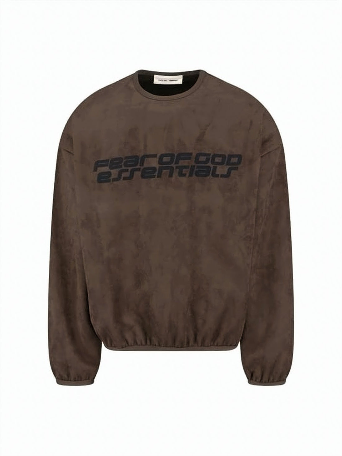 Long-Sleeve Suede-Like Top with Bold Logo