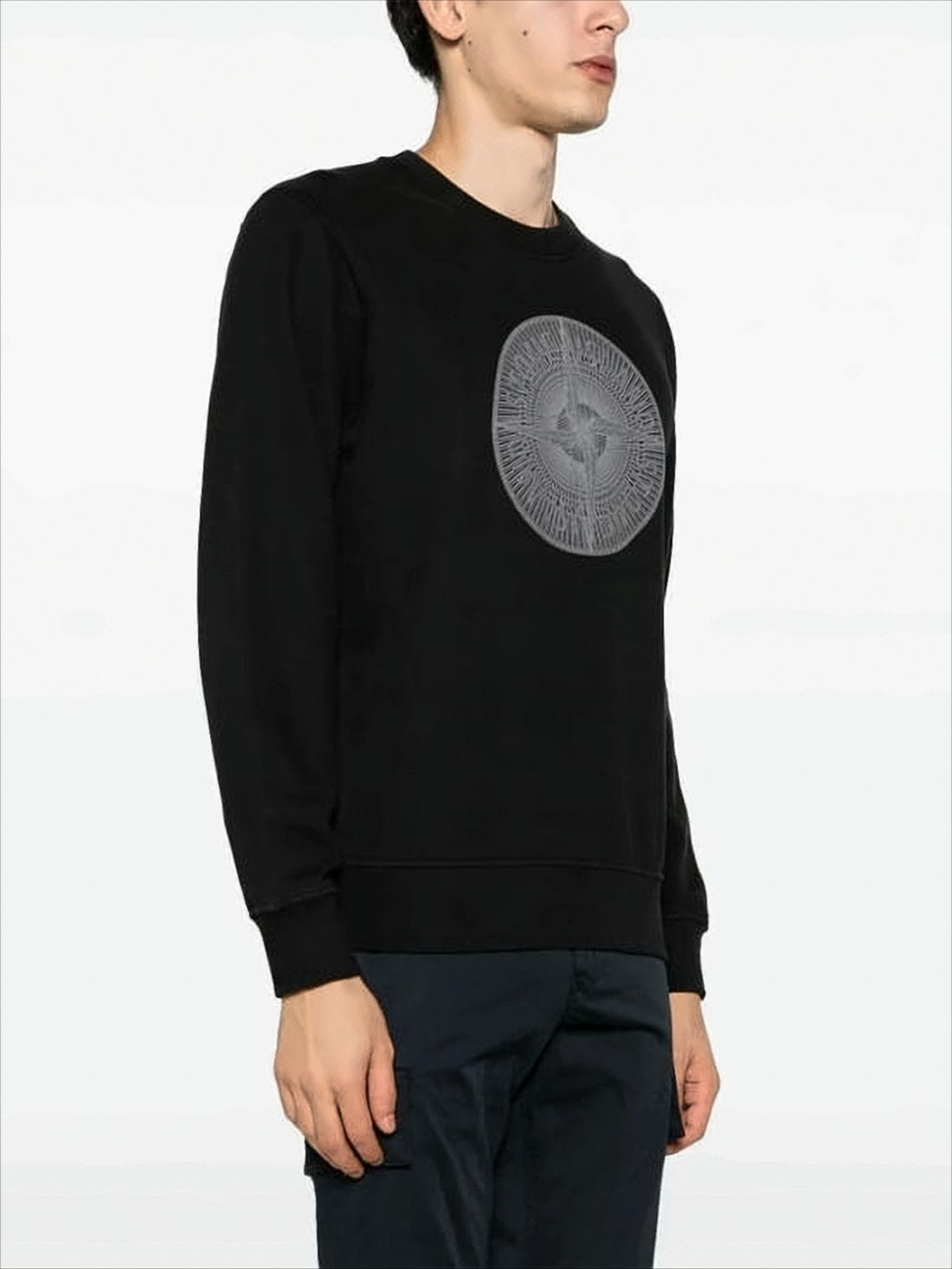 Crewneck Sweatshirt with Circular Emblem