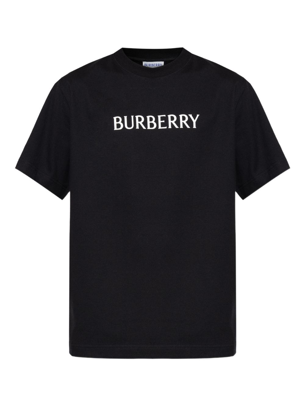 Black Cotton T-Shirt with Logo Detail