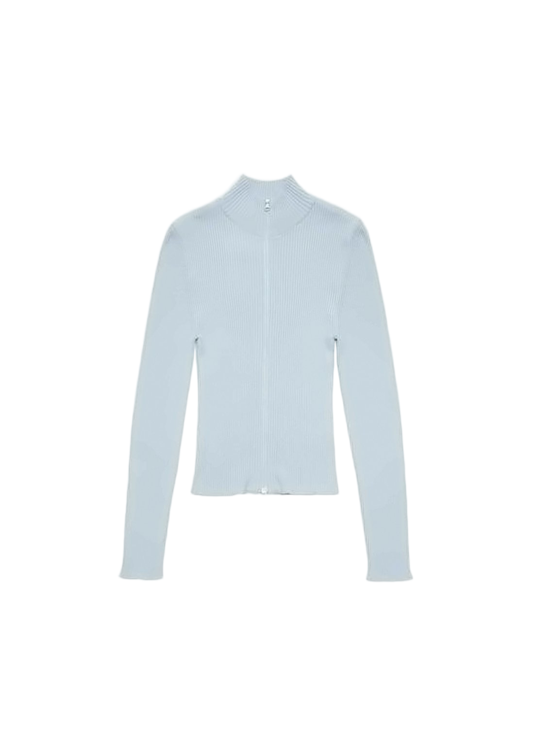 High Collar Ribbed Cardigan