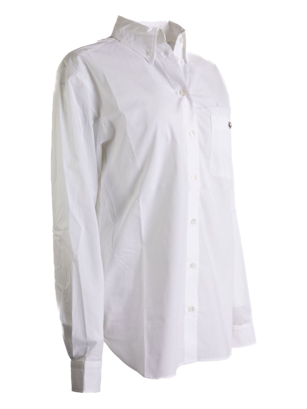 Tailored White Button-Up Shirt With Classic Collar