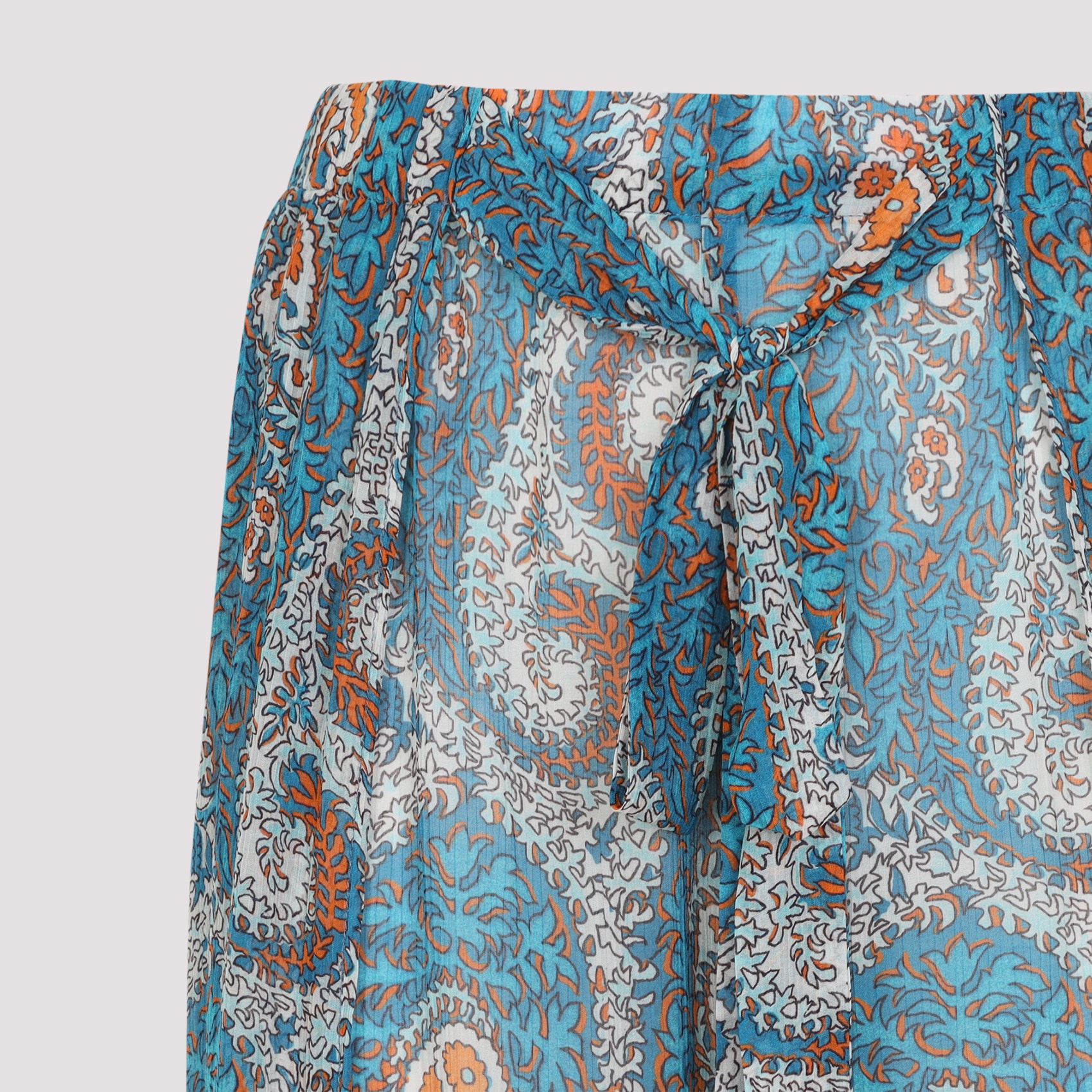 Wide Leg Pants with Self-Tie Belt