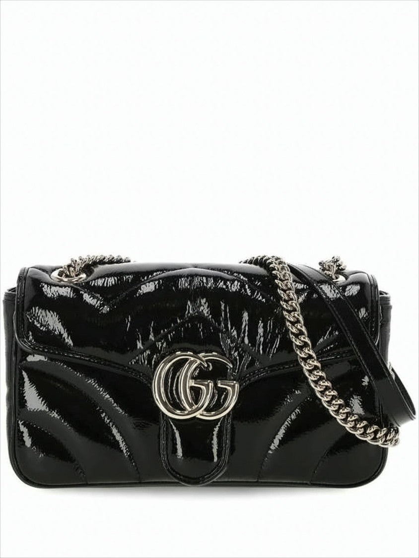 Quilted Patent Leather Shoulder Bag