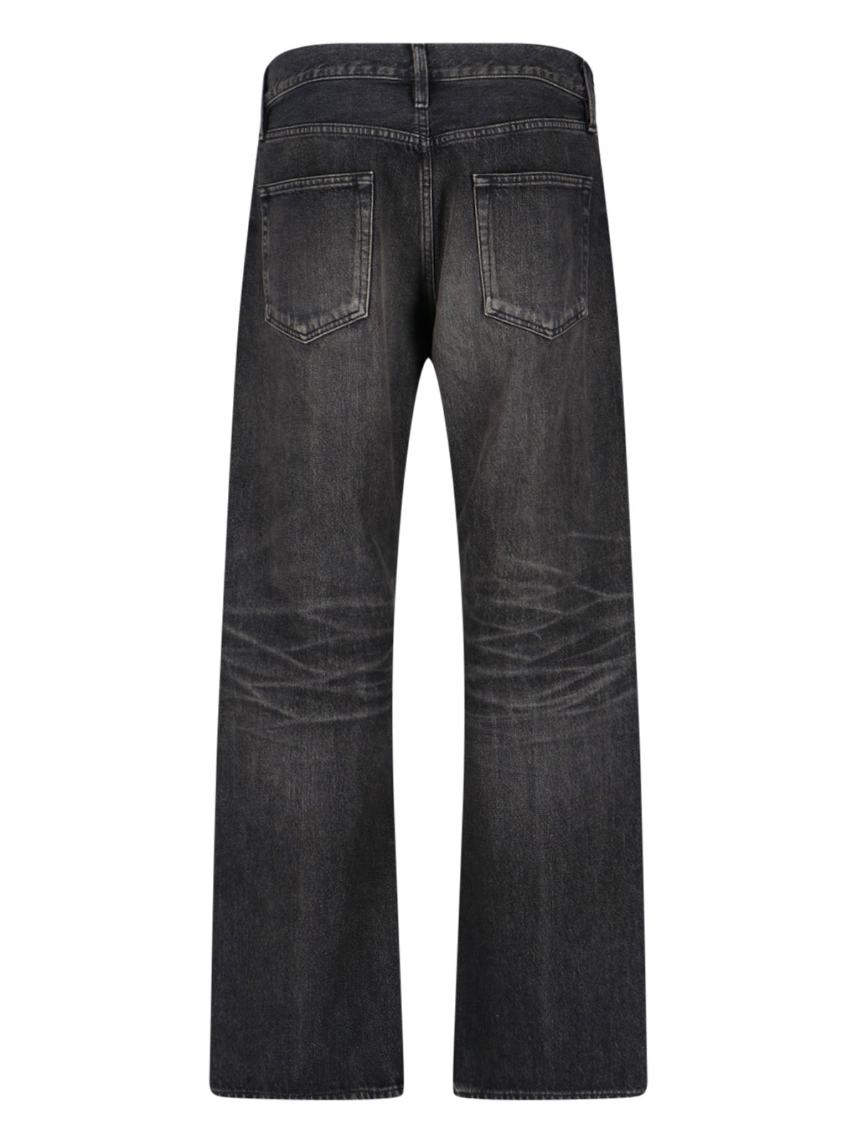 Straight-Leg Black Denim Jeans With Logo Detail