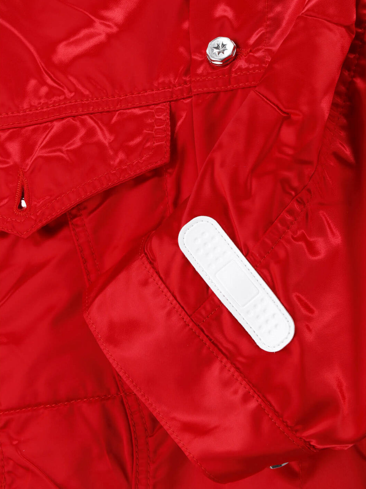 Cropped Satin Jacket with Button Closure