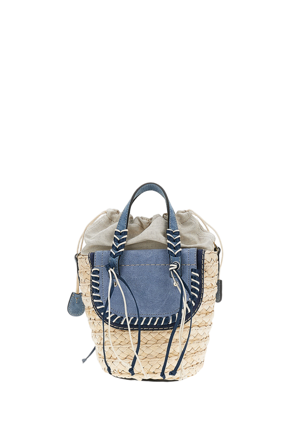 Light Blue Habanera Raffia Suede Handbag