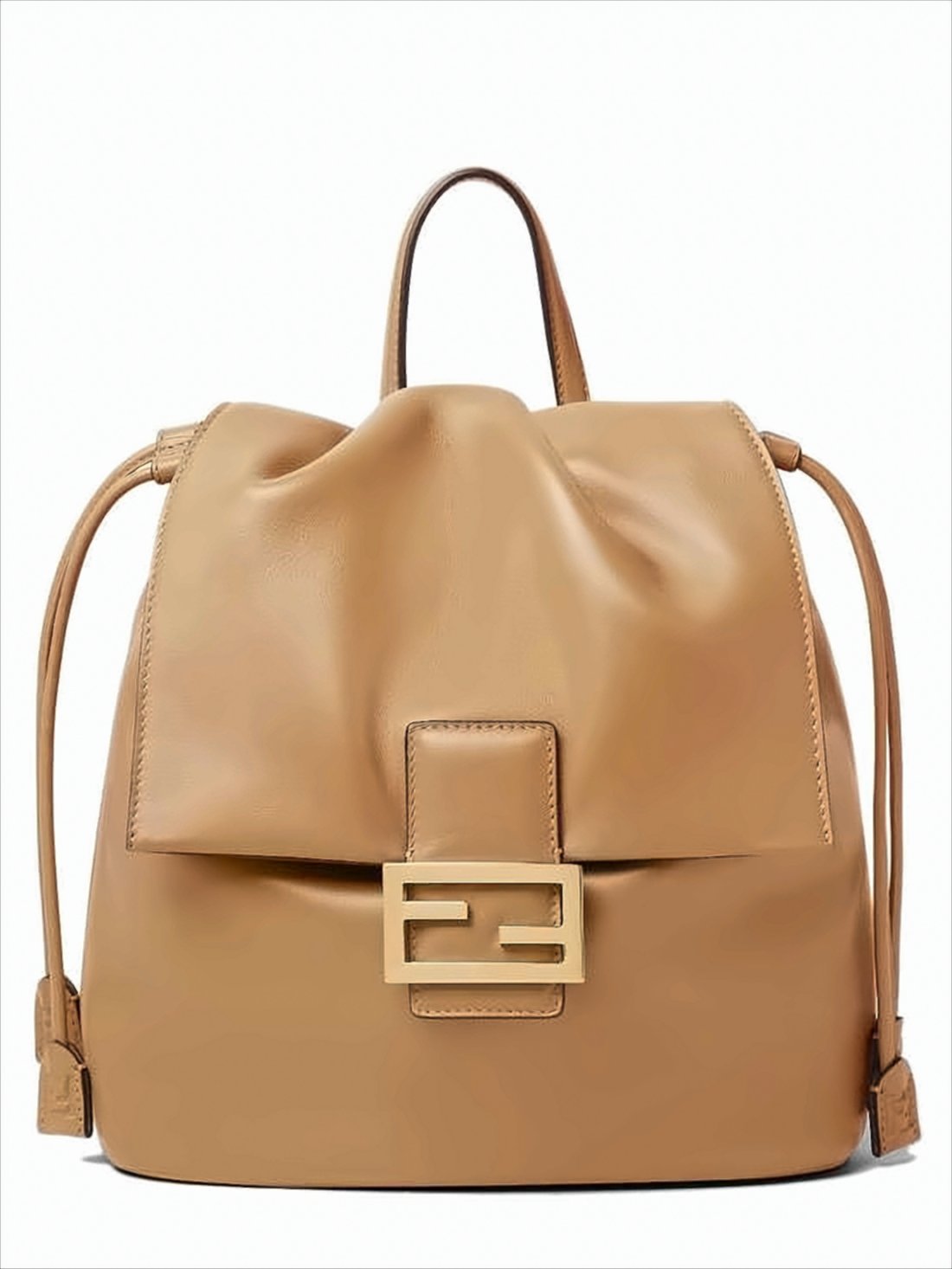 Structured Calf Leather Backpack With Rectangular Buckle