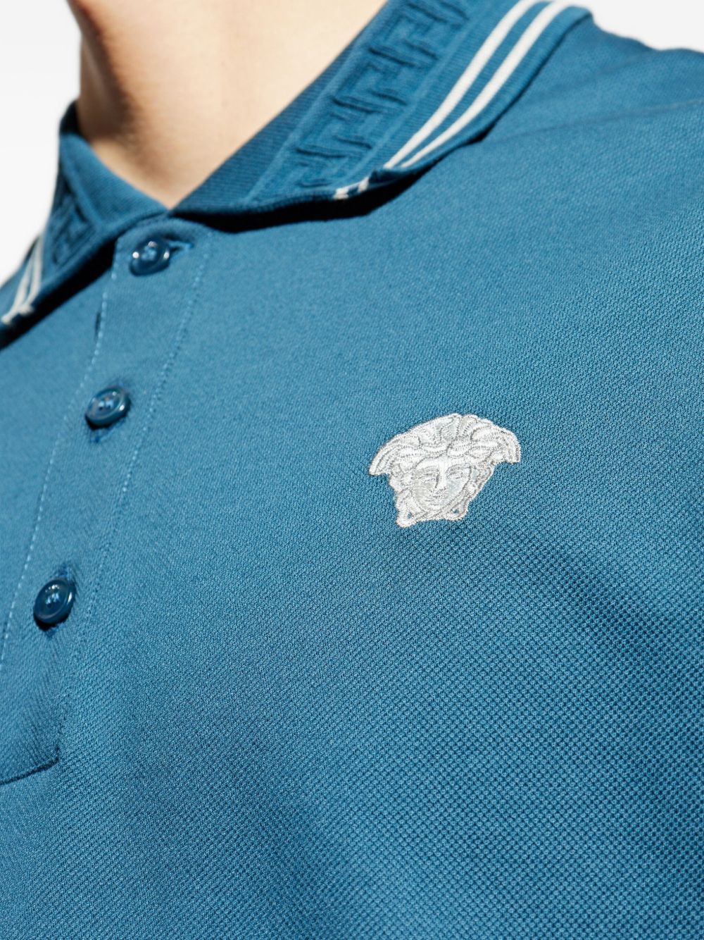 Silk-Nylon Blend Polo Shirt with Contrasting Details