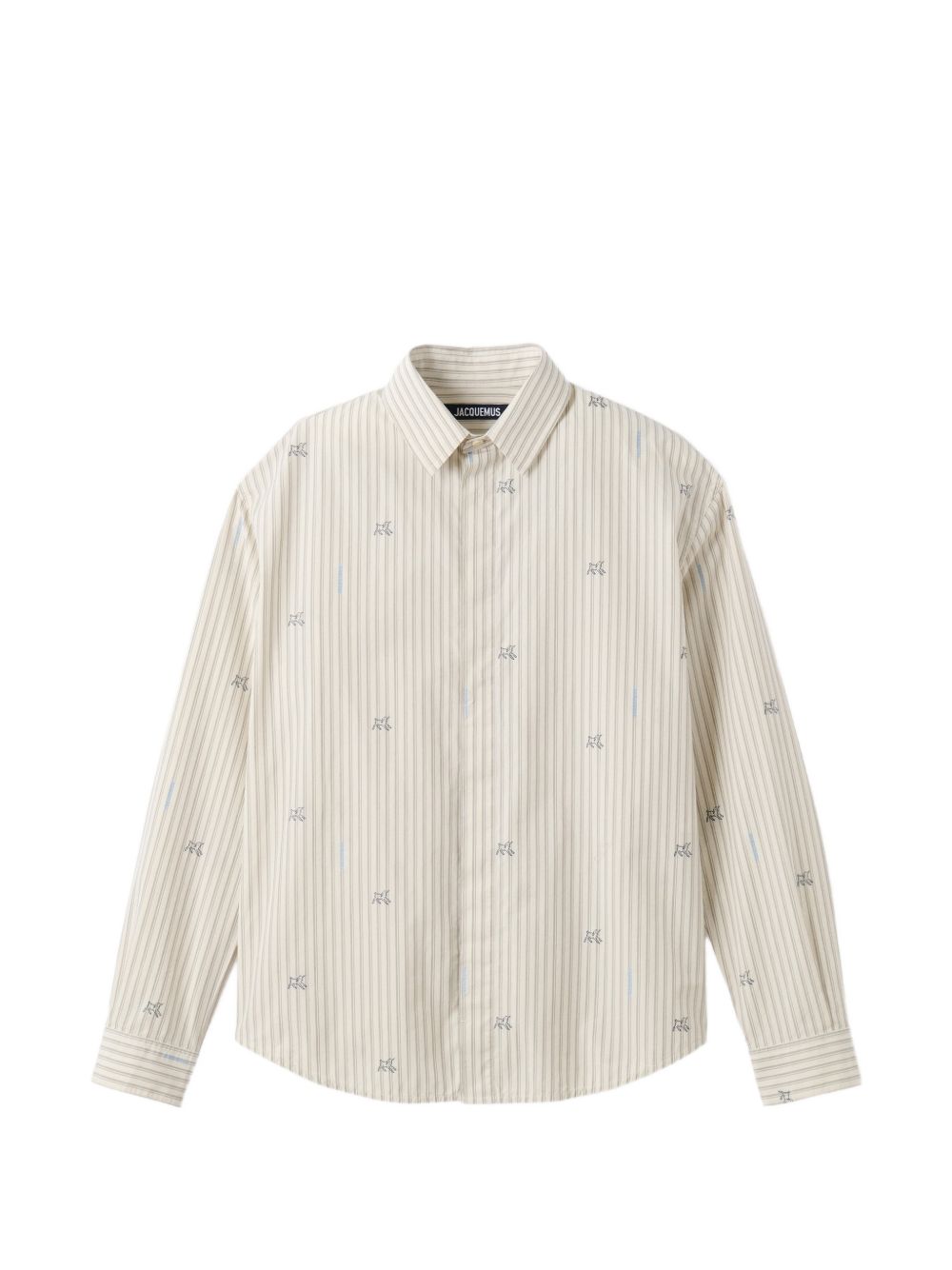 Beige Striped Long-Sleeve Shirt