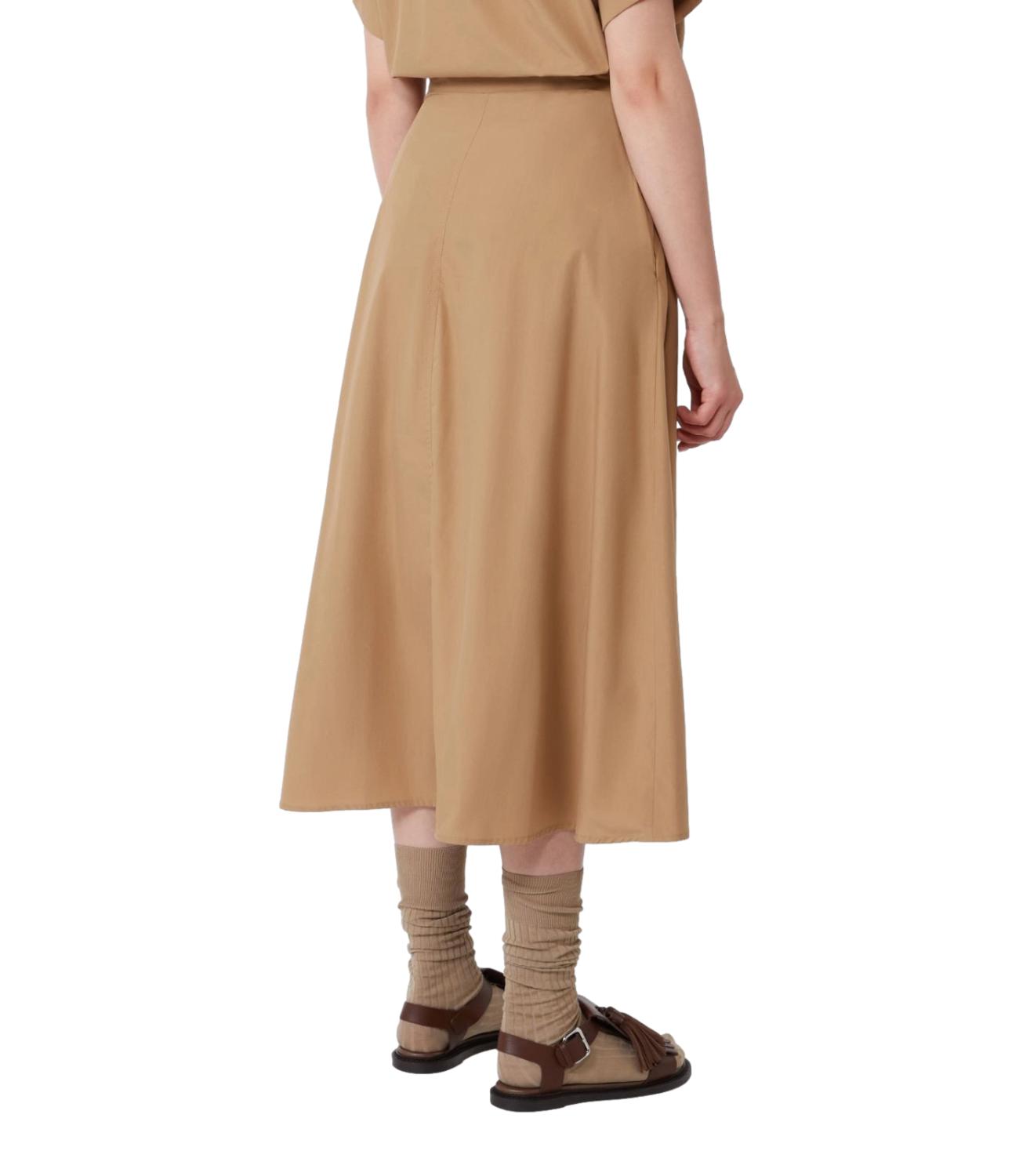 Cuoio Brown Wkdzattera Cotton Skirt
