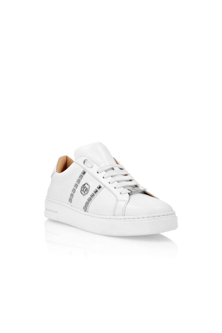 Leather Sneakers with Stylish Embellishments