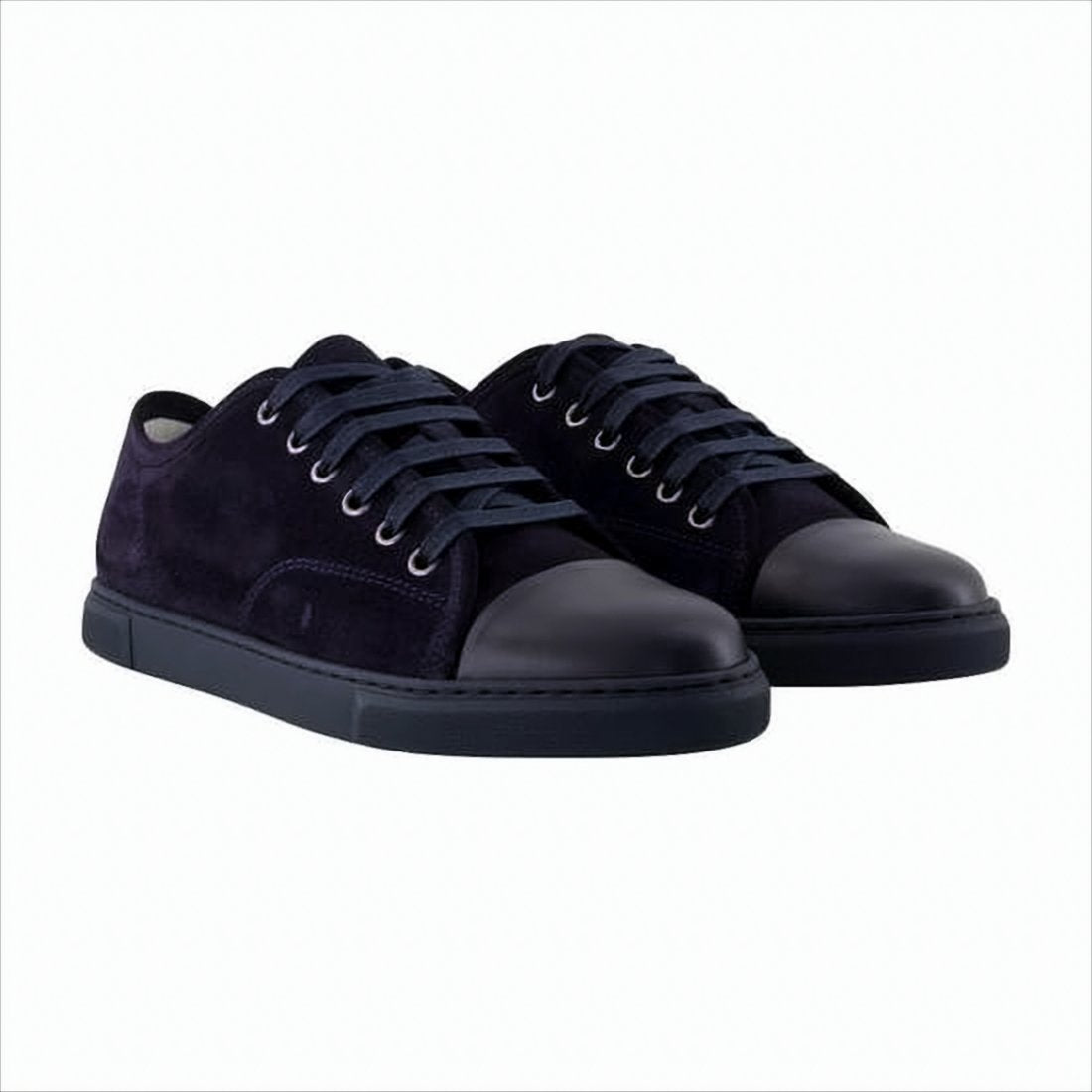 Calf Leather And Suede Low-Top Sneakers