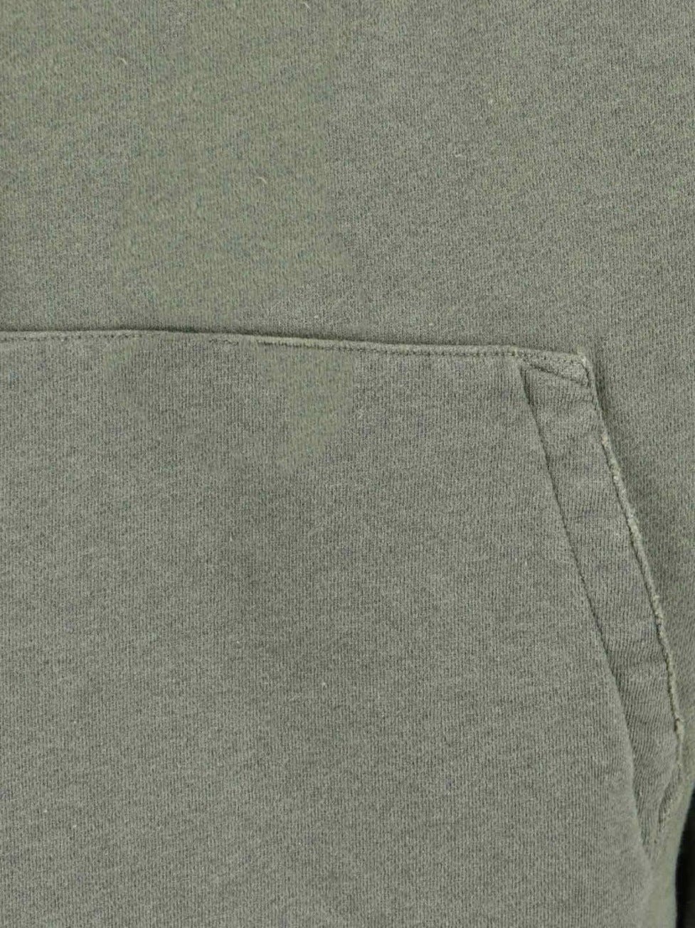 Muted Green Hoodie With Kangaroo Pocket And Drawstring Hood