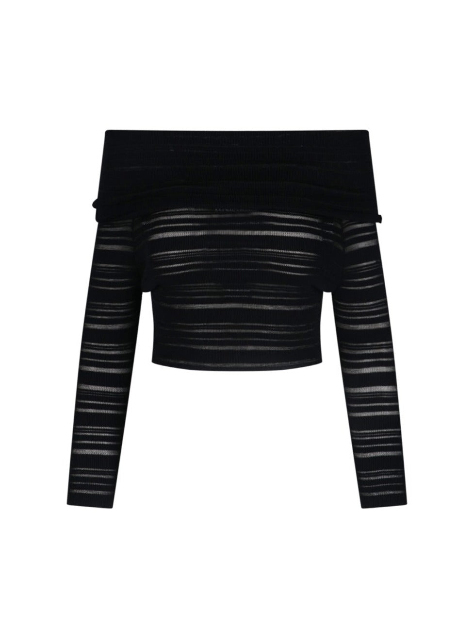 Striped Crop Top – Black