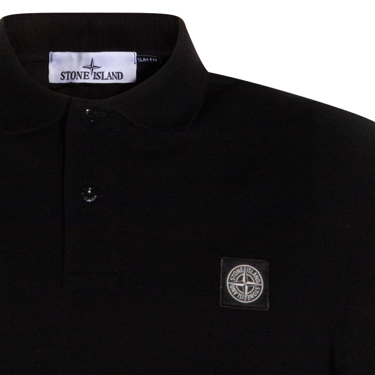 Slim Fit Black Polo Shirt with Embroidered Logo