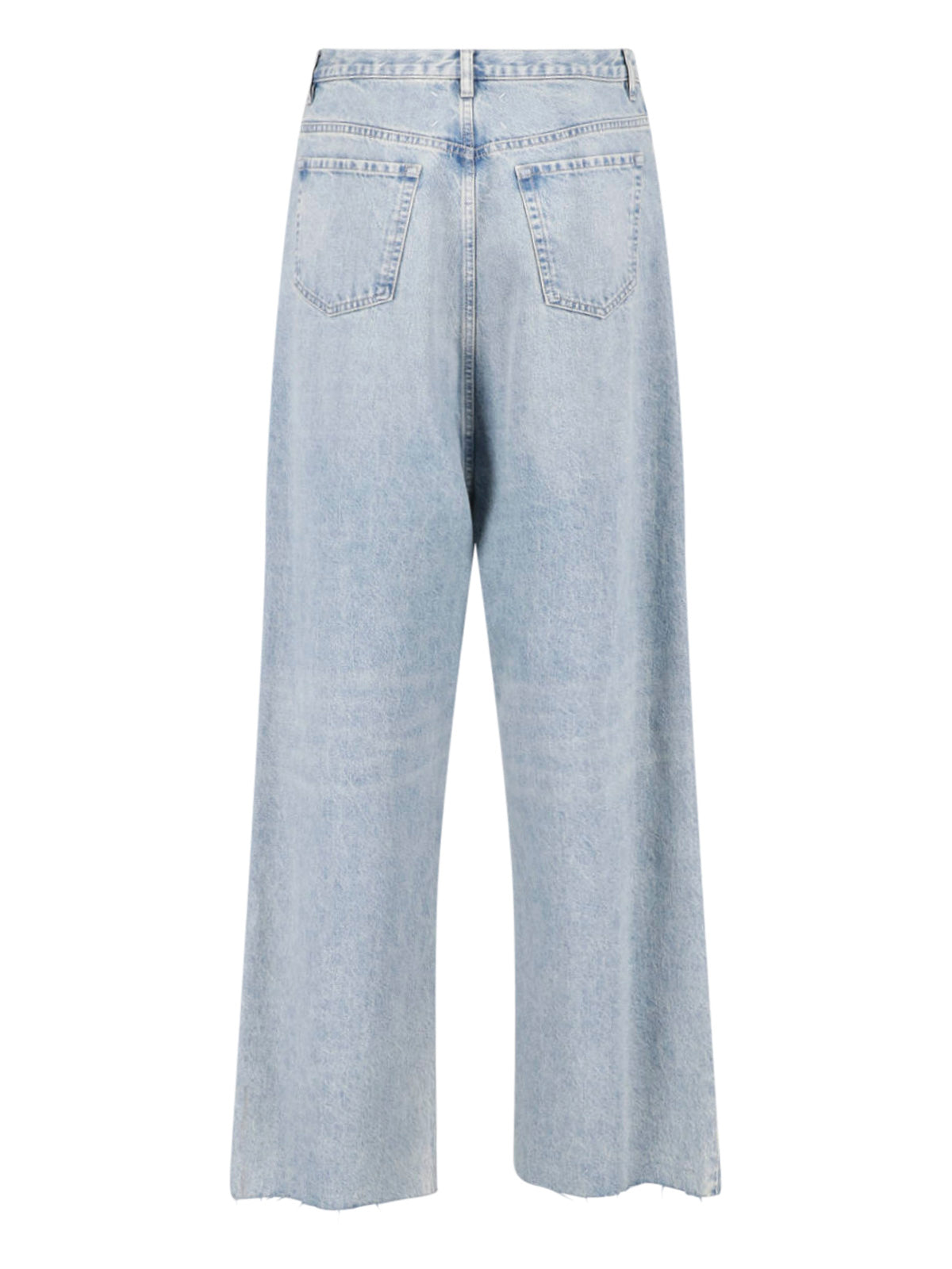 Blue Four Stitches Wide-Leg Denim Jeans