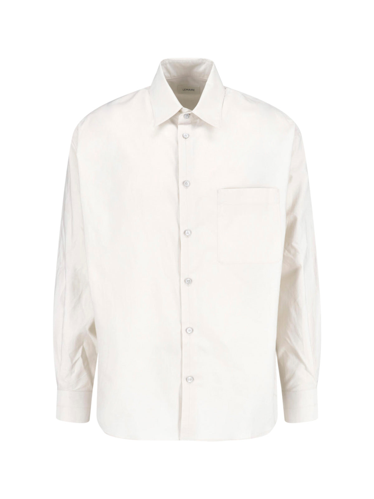 Cream Classic Collar Cotton Silk Shirt
