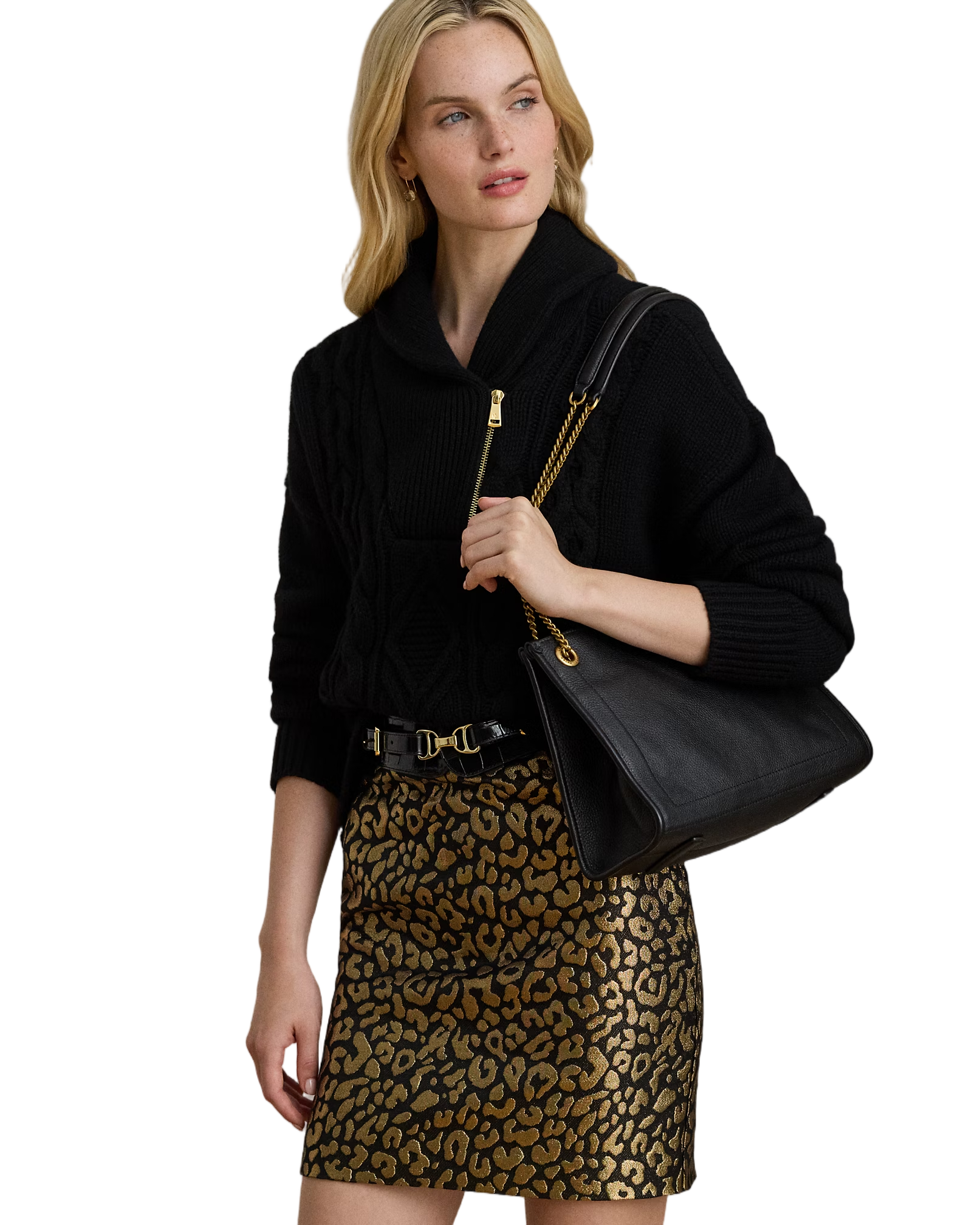 Refined Black Pebble Leather Tote