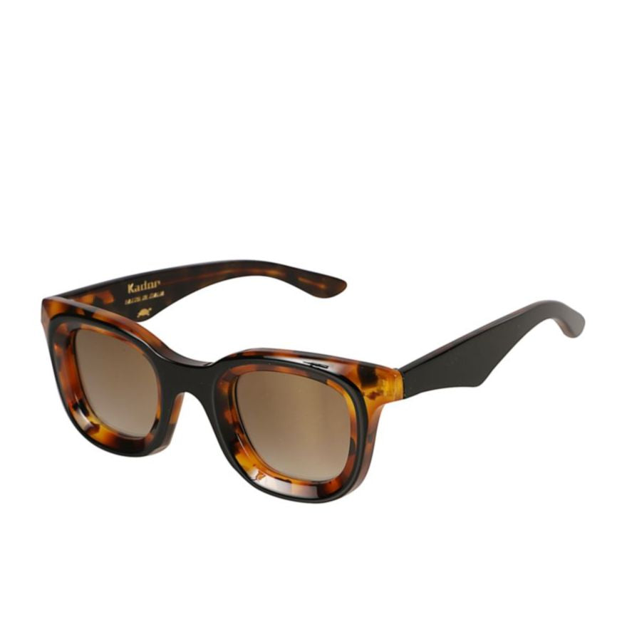 Joya Bold Rectangular Tortoiseshell Sunglasses with Brown Lenses