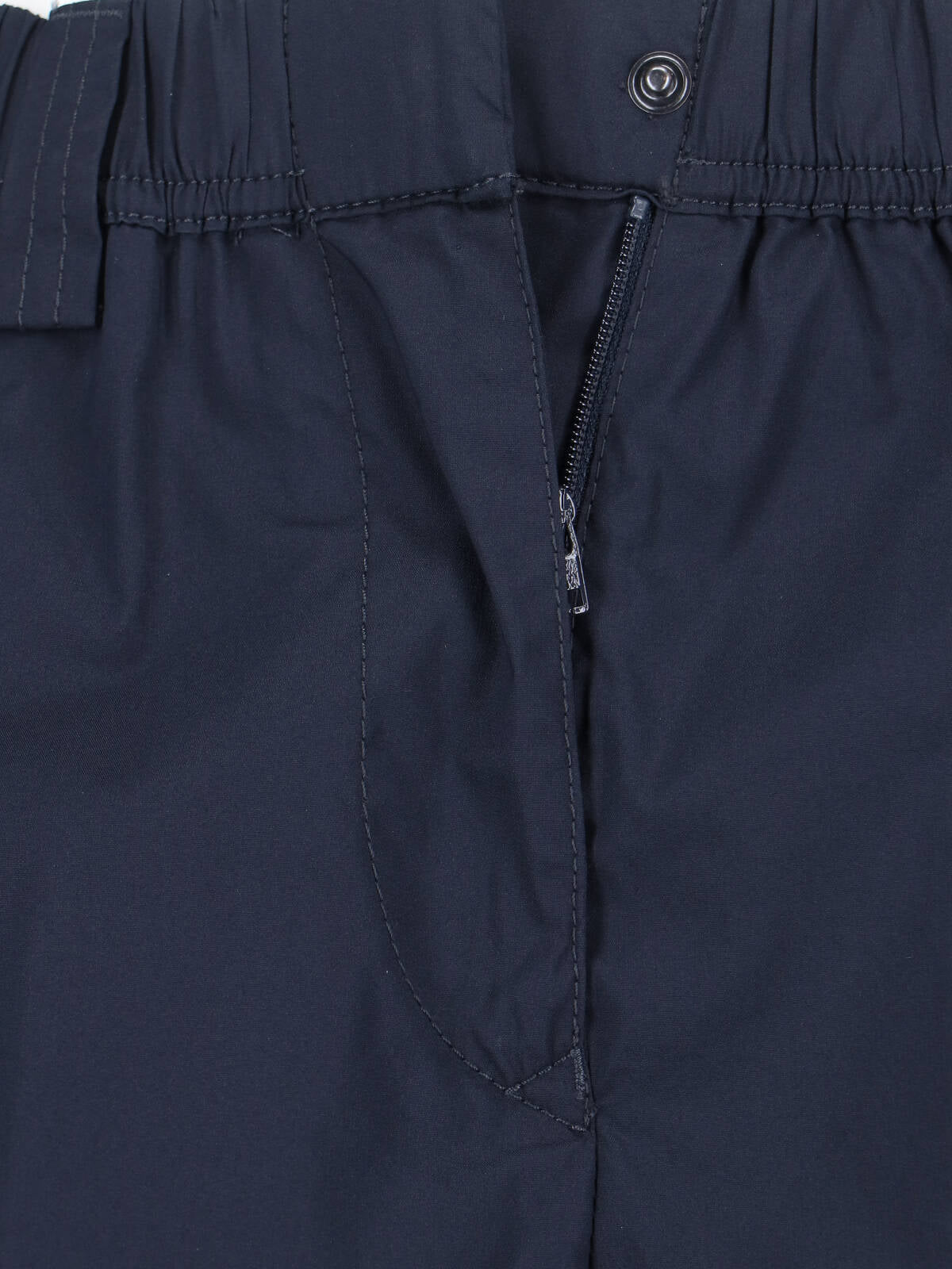 Wide Cotton Blend Trousers – Blue