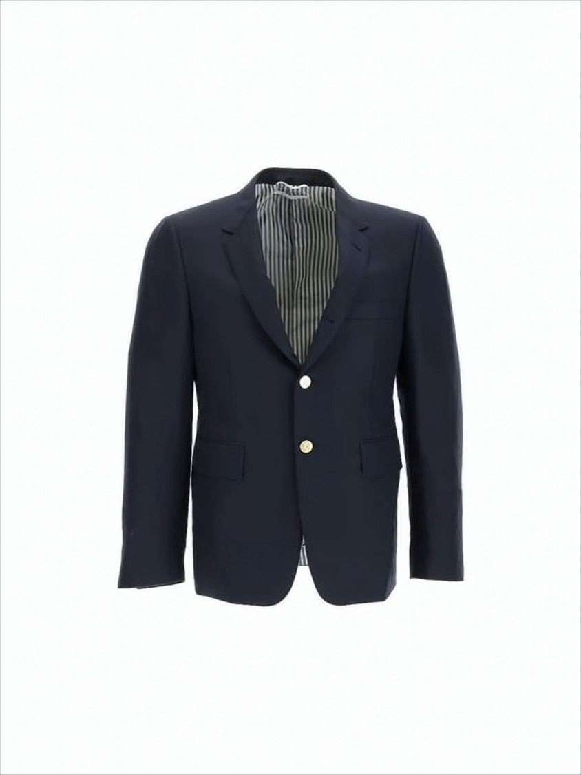 Tailored Black Wool Suit Jacket with Notched Lapel