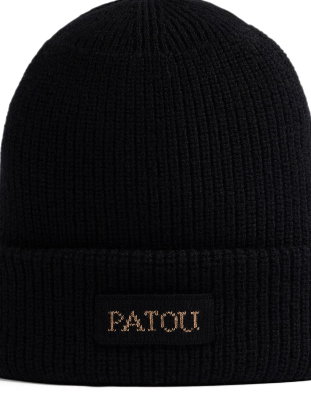Ribbed Black Merino Wool Hat