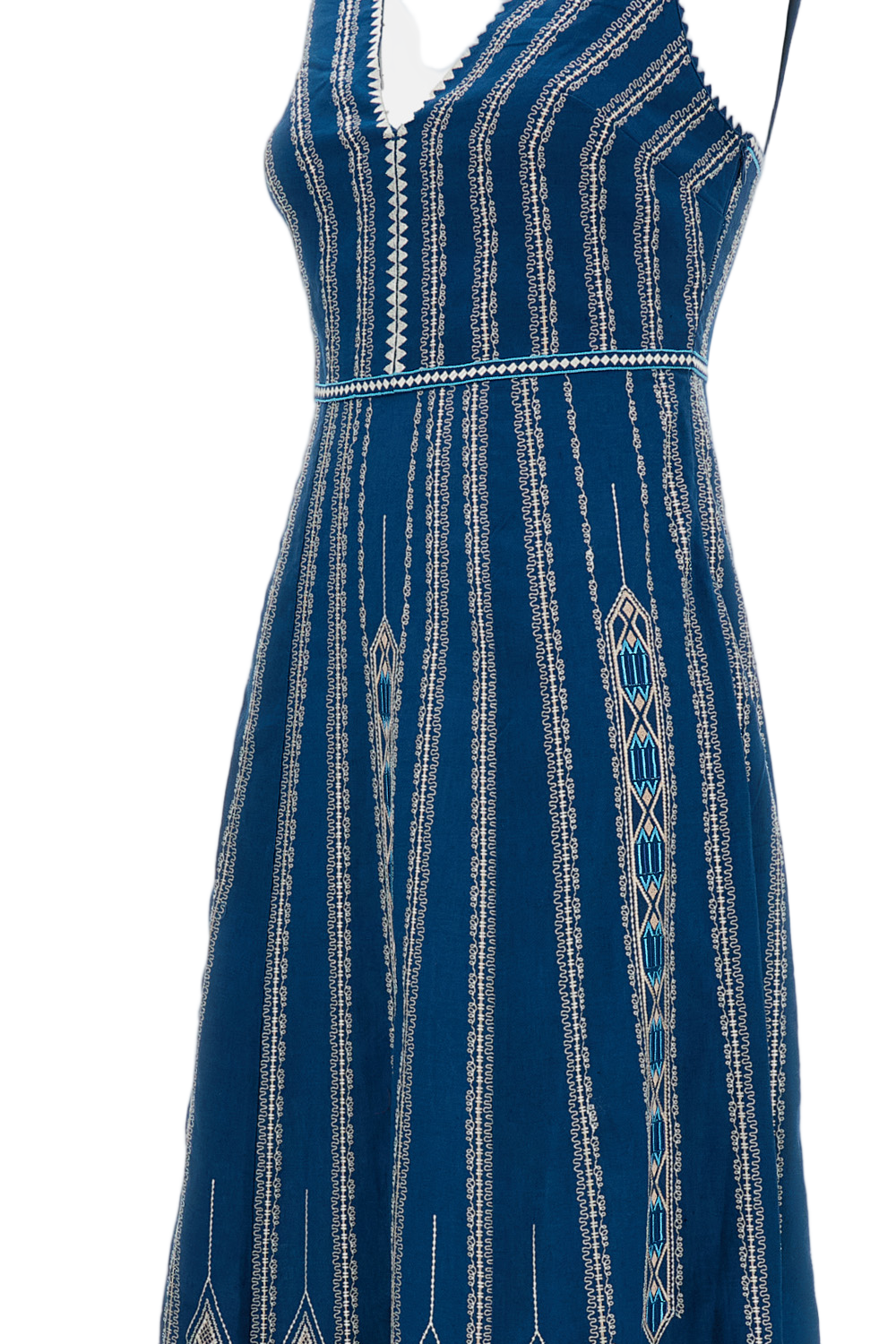 Ballerina Embroidered Linen-Cotton Dress